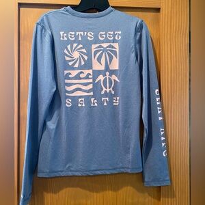 Salt Life Women’s Heather Steel Blue Let’s Get Salty Long Sleeve Shirt NWT  S